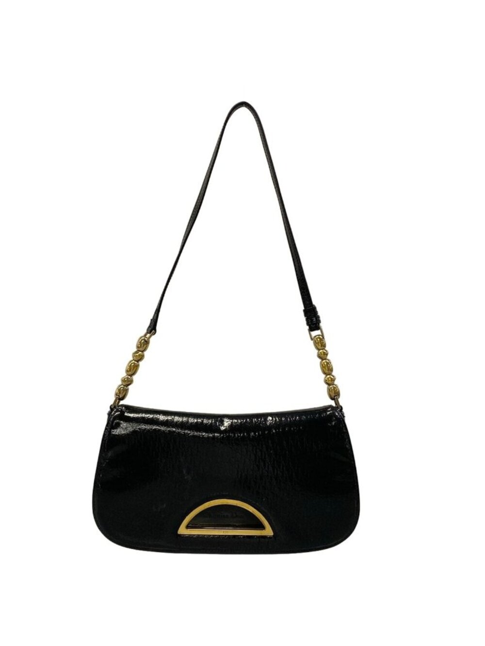 Dior Shoulder Bag Malice Pearl Black Embossed Leather